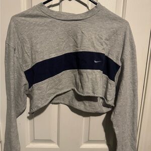 Nike Gray Sweatshirt with Navy Trim